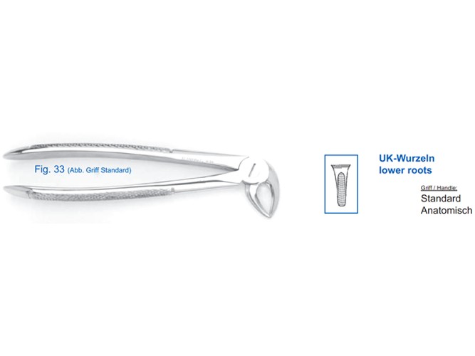 11-33* Щипцы для удаления зубов нижние  корневые